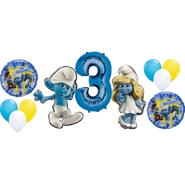 NEW  IN PACKAGE SMURFS  3 MINI CENTERPIECE PARTY SUPPLIES